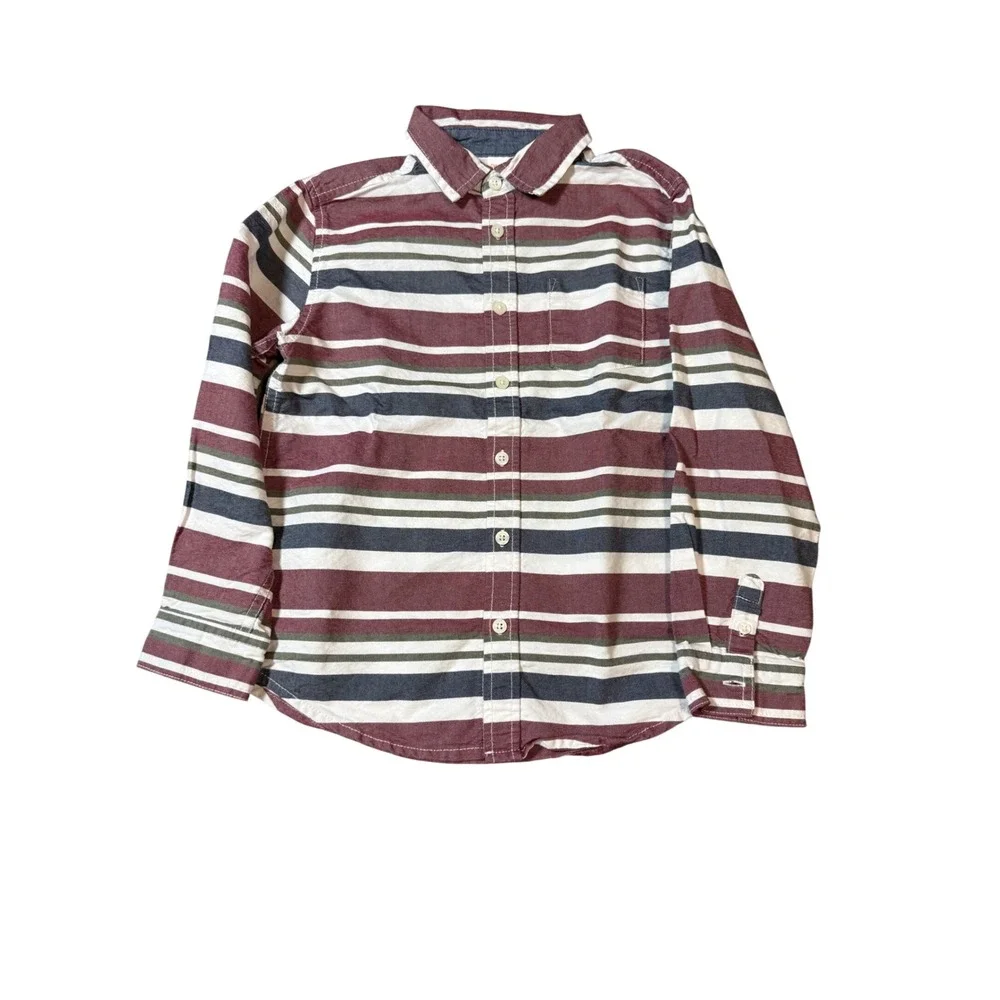 NWOT Gymboree Size Medium 7-8‎ Long Sleeve Dress Shirts Button Up Striped Space